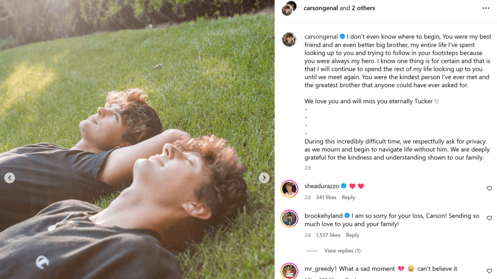 Influencer Tucker Genal Has Died